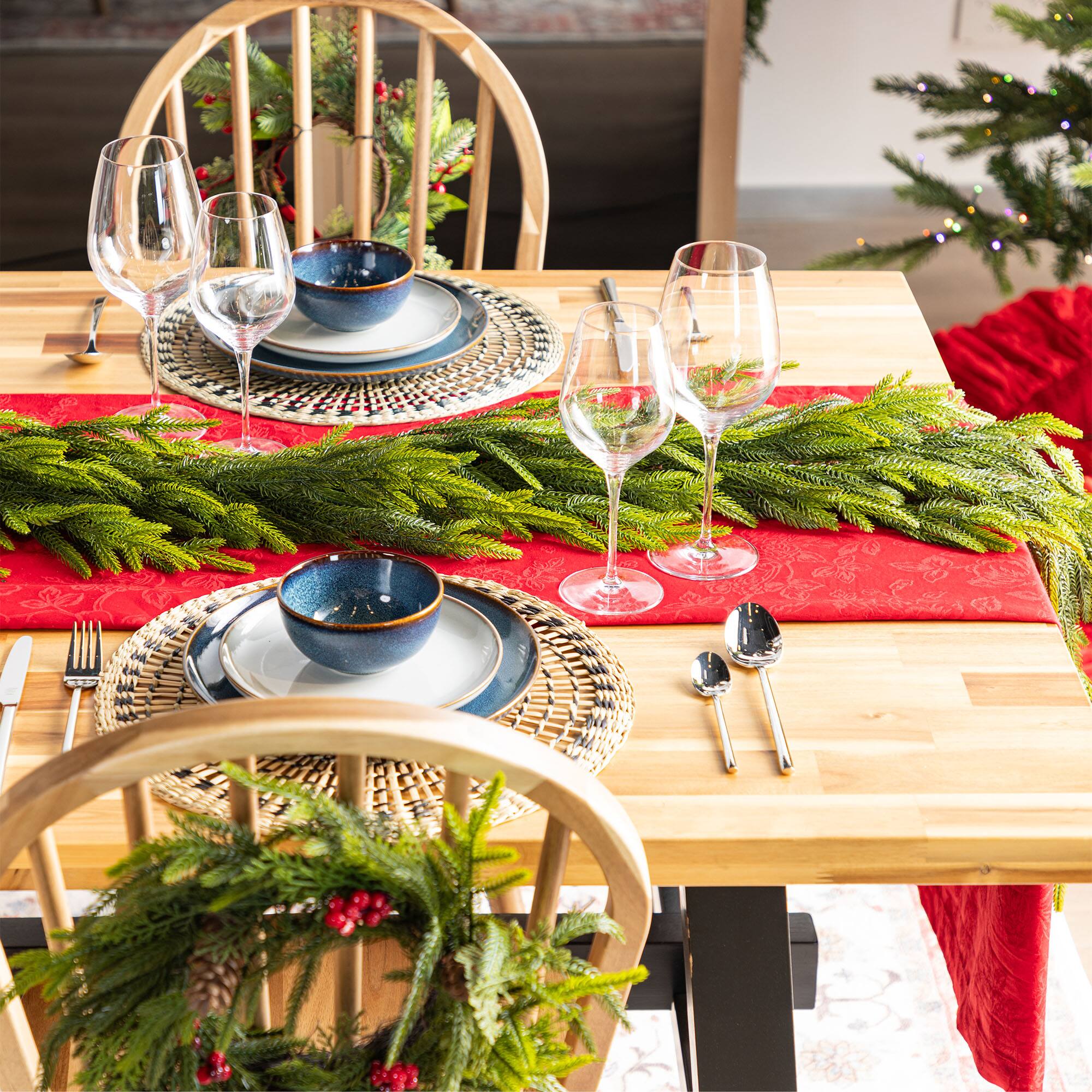 Glitzhome® 6ft Christmas Greenery PE Garland, 2ct.